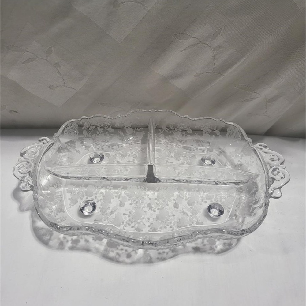 Cambridge Rose Point relish tray